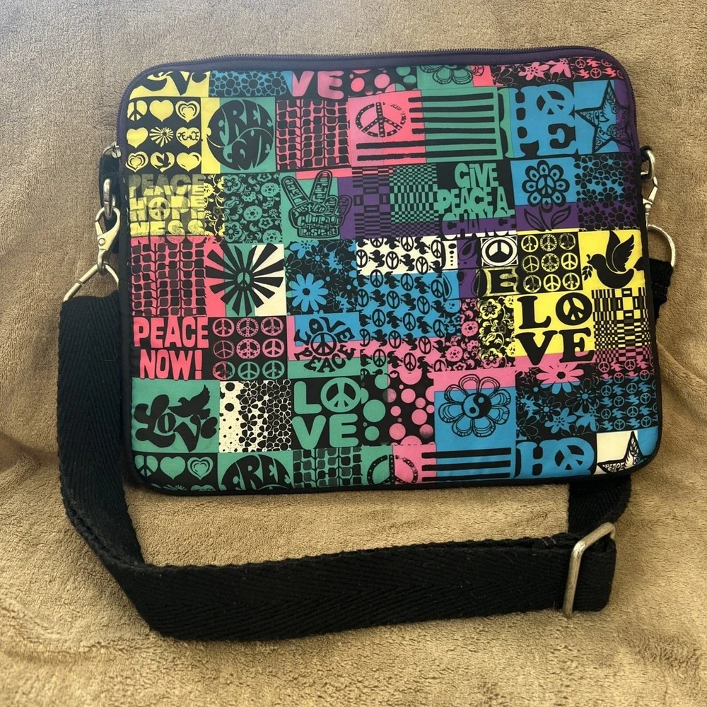 Lucky brand laptop bag, made with Peace and Love 14x11.5